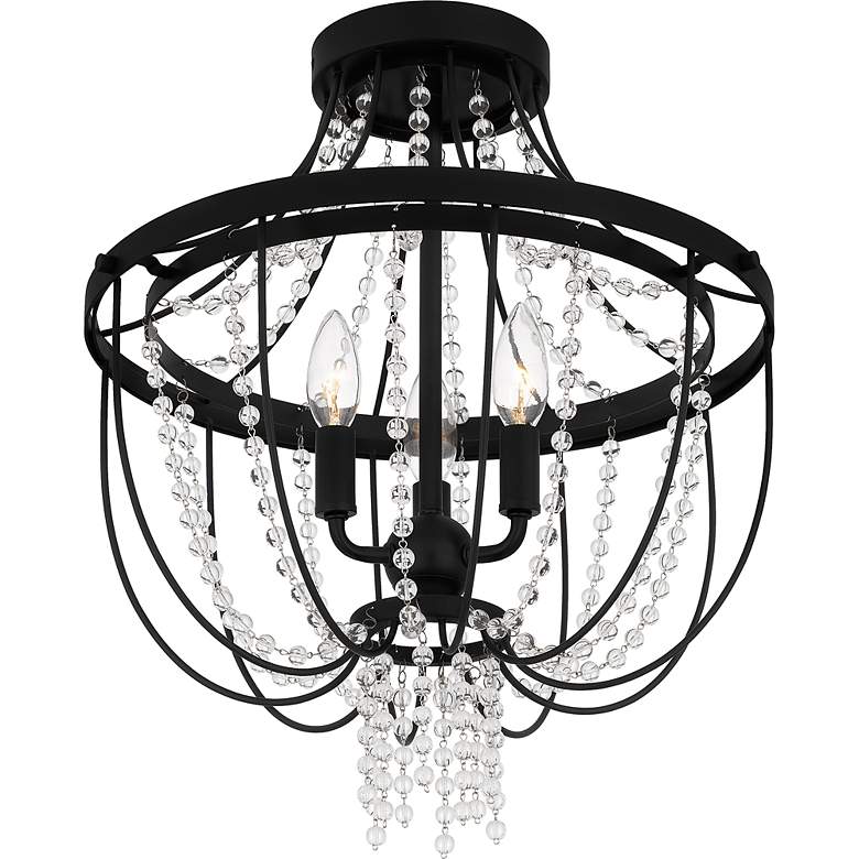 Image 5 Quoizel Adelaide 16" Wide Matte Black 3-Light Ceiling Light more views