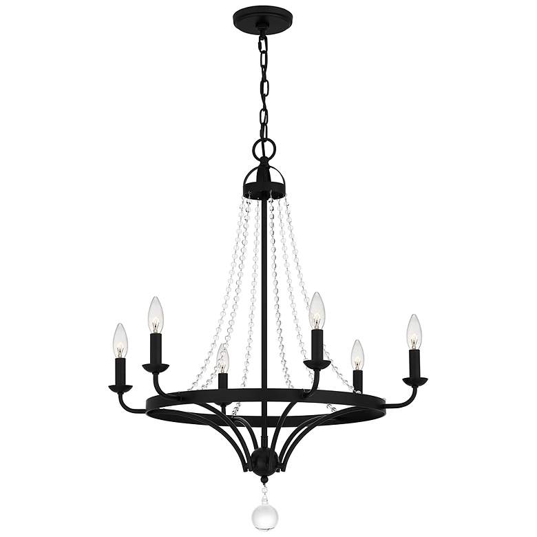 Image 3 Quoizel Adelaide 26" Wide Matte Black 6-Light Chandelier