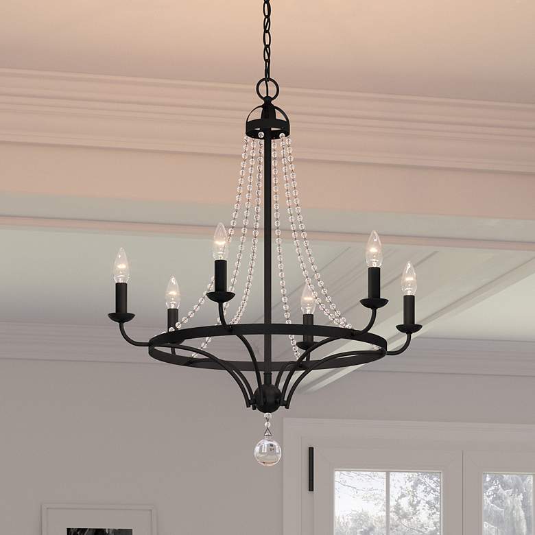 Image 2 Quoizel Adelaide 26" Wide Matte Black 6-Light Chandelier