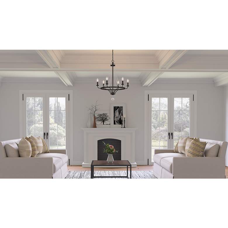 Image 4 Quoizel Adelaide 26" Wide Matte Black 6-Light Chandelier more views
