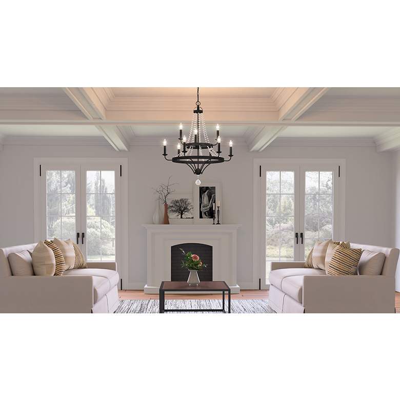 Image 4 Quoizel Adelaide 30" Wide Matte Black 9-Light Chandelier more views