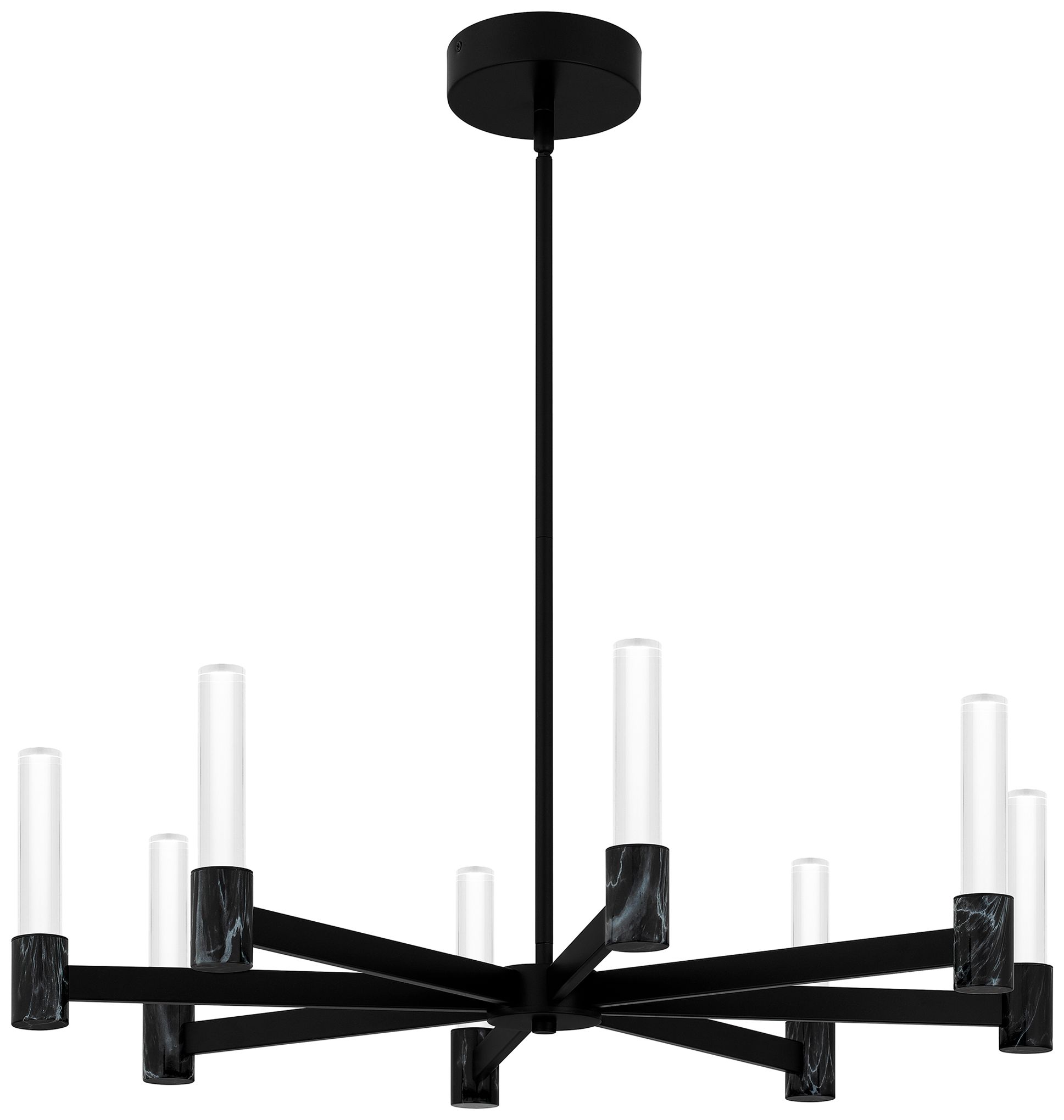 Quoizel Adler 30" Wide Matte Black 8-Light LED Chandelier