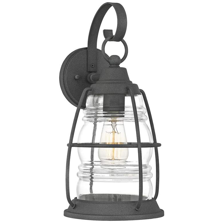 Image 1 Quoizel Admiral 16" High Mottled Black Outdoor Wall Light