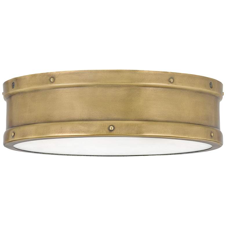 Image 2 Quoizel Ahoy 12 3/4 inch Wide Nautical Weathered Brass LED Ceiling Light