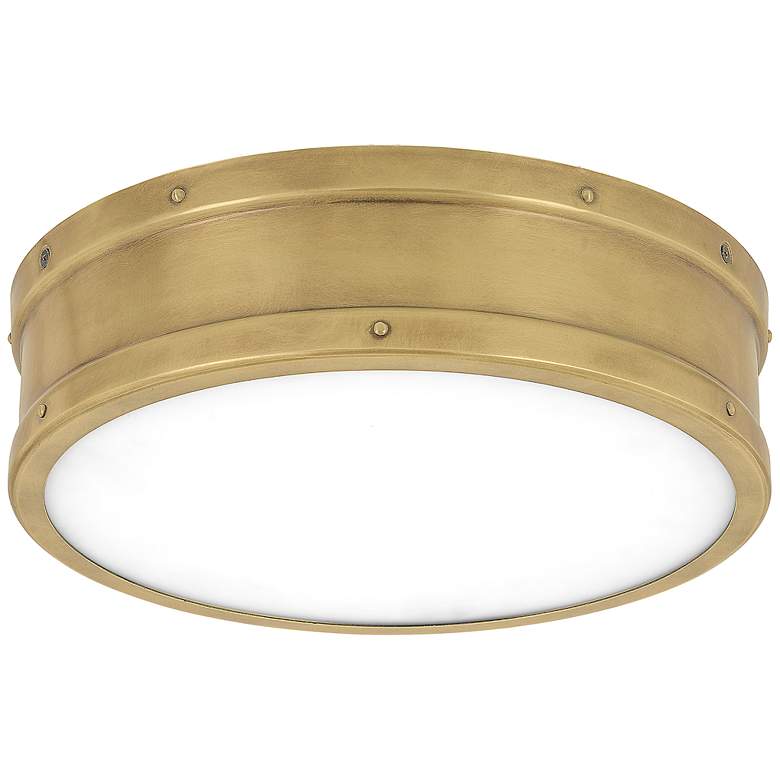 Image 4 Quoizel Ahoy 12 3/4" Wide Nautical Weathered Brass LED Ceiling Light more views