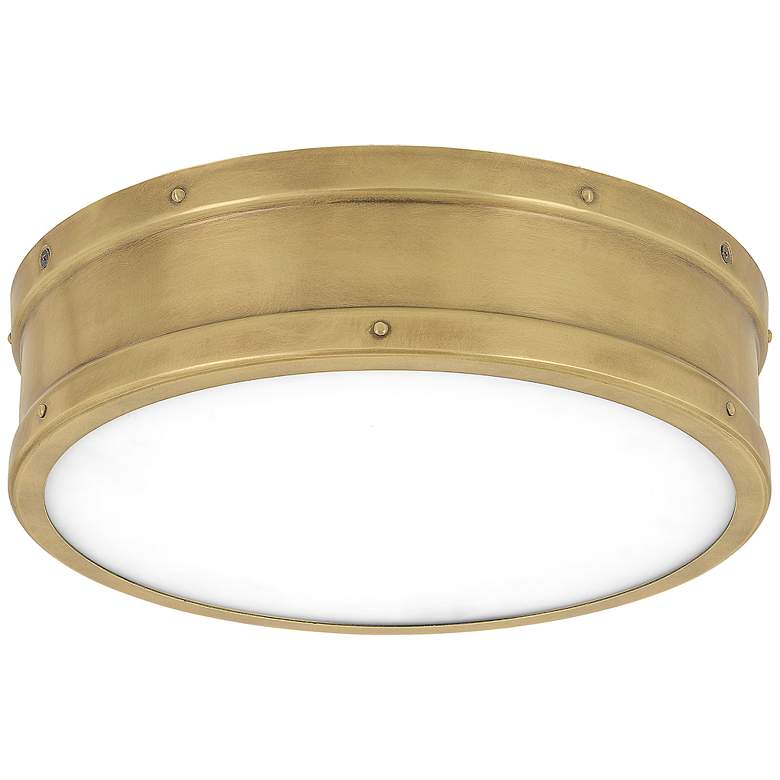 Image 4 Quoizel Ahoy 12 3/4 inch Wide Nautical Weathered Brass LED Ceiling Light more views