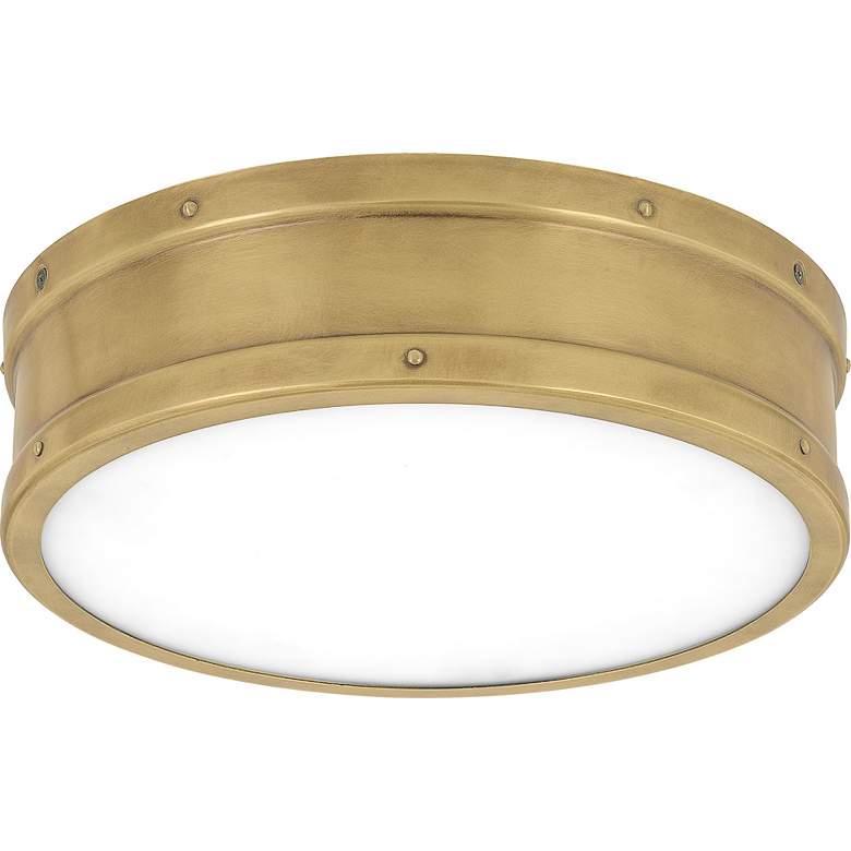 Image 5 Quoizel Ahoy 12 3/4" Wide Nautical Weathered Brass LED Ceiling Light more views