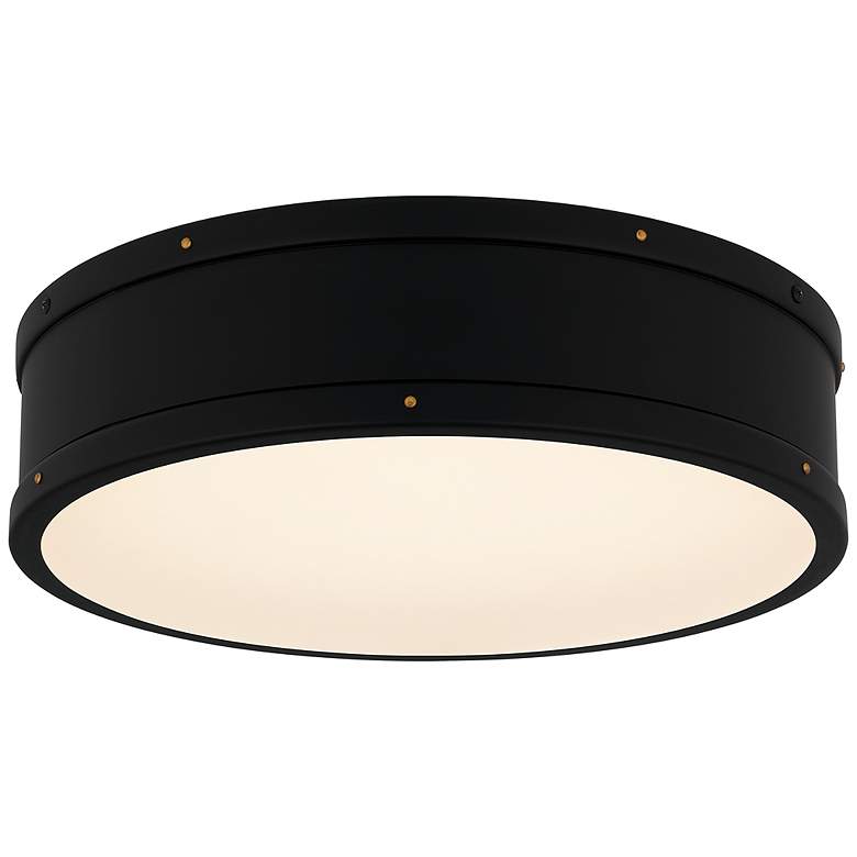 Image 2 Quoizel Ahoy 16" Wide Matte Black LED Ceiling Light
