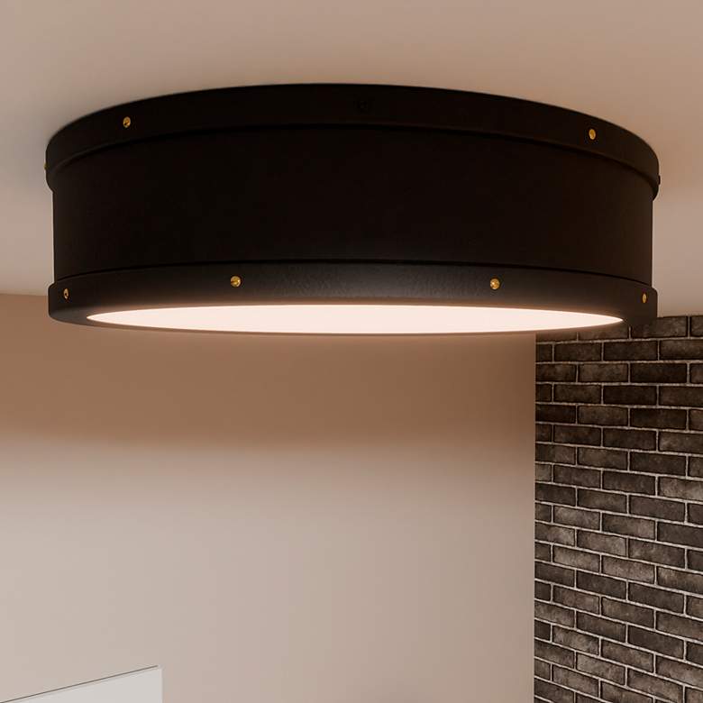 Image 1 Quoizel Ahoy 16" Wide Matte Black LED Ceiling Light