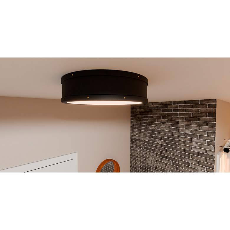 Image 7 Quoizel Ahoy 16" Wide Matte Black LED Ceiling Light more views