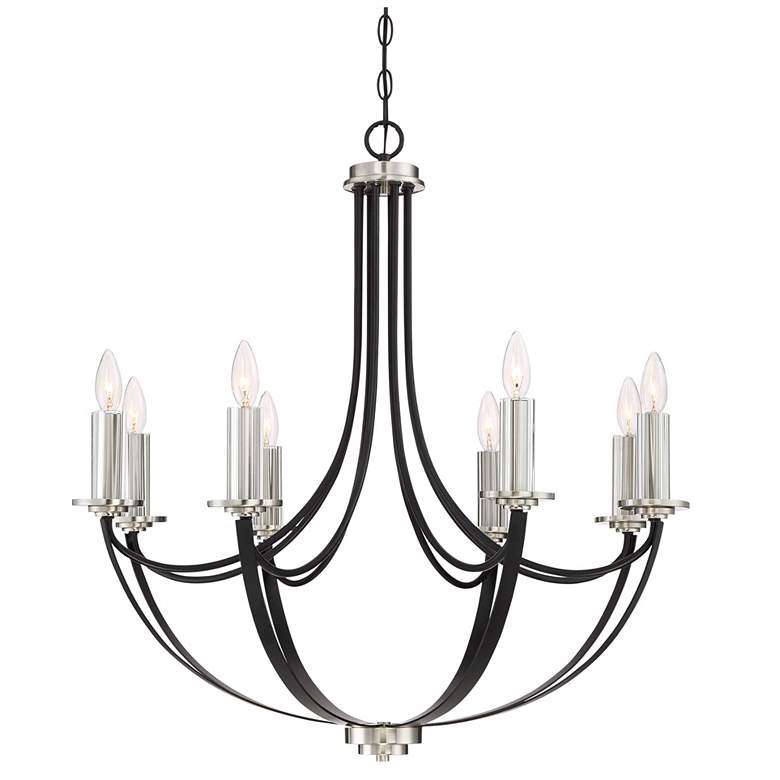 Image 2 Quoizel Alana 30 inch Wide 8-Light Mystic Black Chandelier