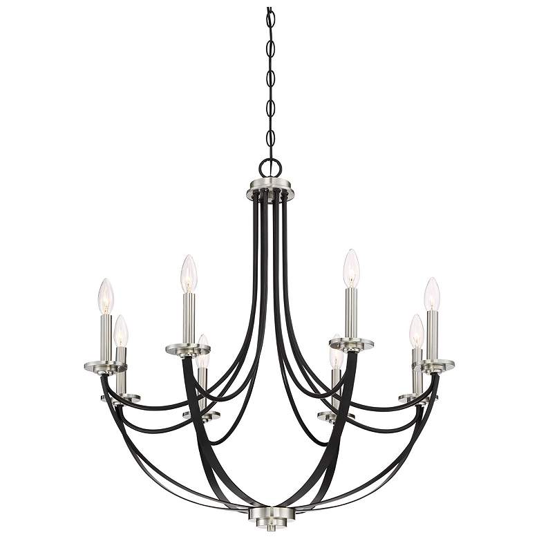 Image 6 Quoizel Alana 30 inch Wide 8-Light Mystic Black Chandelier more views