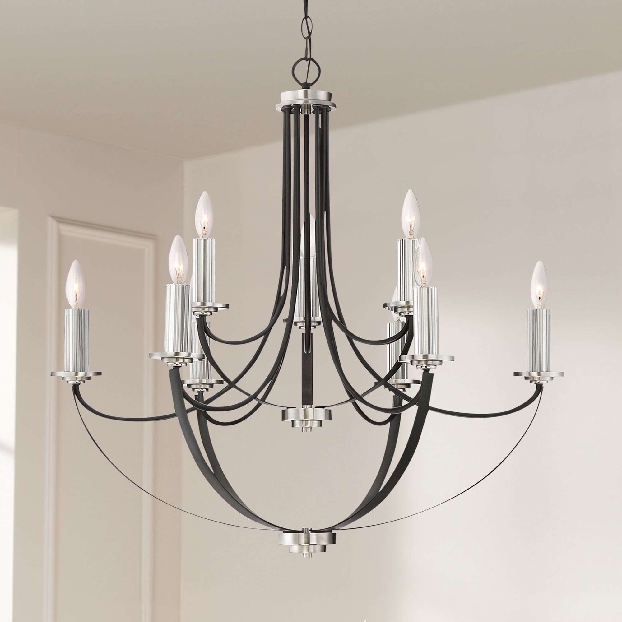 Image Quoizel Alana 32" Wide Mystic Black 9-Light Chandelier