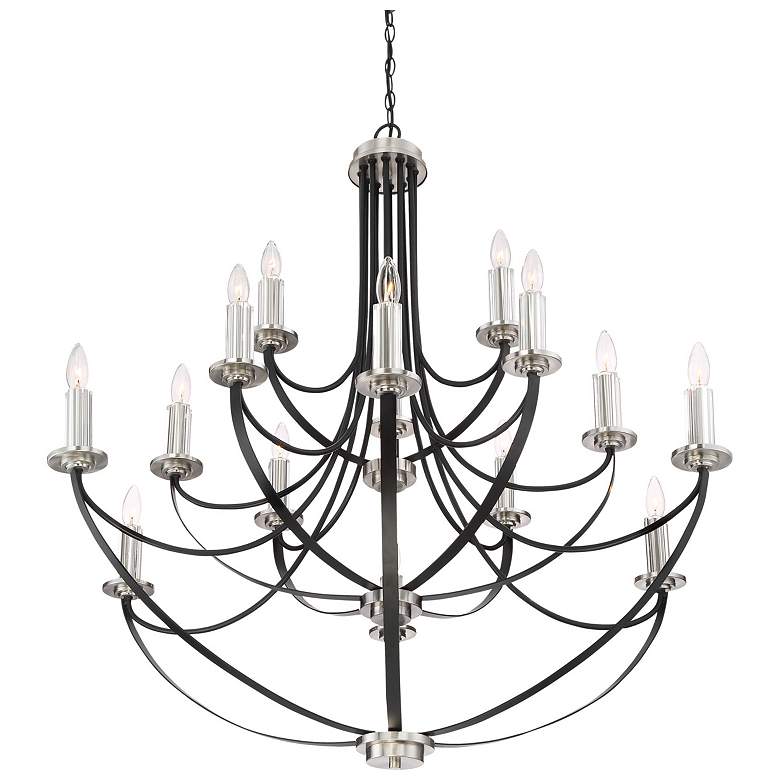 Image 4 Quoizel Alana 41"W 3-Tier15-Light Mystic Black Chandelier more views