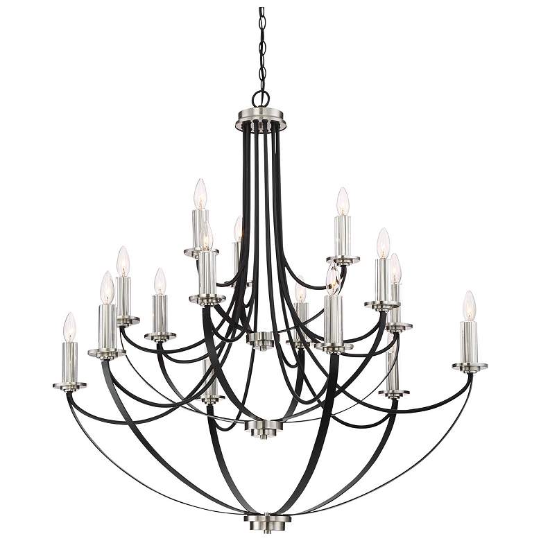 Image 5 Quoizel Alana 41"W 3-Tier15-Light Mystic Black Chandelier more views