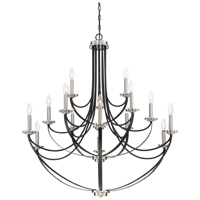 Image 7 Quoizel Alana 41"W 3-Tier15-Light Mystic Black Chandelier more views