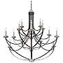 Quoizel Alana 41"W 3-Tier15-Light Mystic Black Chandelier