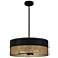 Quoizel Alani 20" Wide Matte Black and Brass Drum Pendant Light
