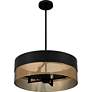 Quoizel Alani 20" Wide Matte Black and Brass Drum Pendant Light