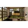 Quoizel Alani 20" Wide Matte Black and Brass Drum Pendant Light