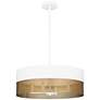 2_Quoizel Alani 20" Wide Matte White and Brass Drum Pendant Light
