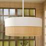 1_Quoizel Alani 20" Wide Matte White and Brass Drum Pendant Light