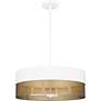 3_Quoizel Alani 20" Wide Matte White and Brass Drum Pendant Light more views
