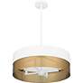 5_Quoizel Alani 20" Wide Matte White and Brass Drum Pendant Light more views