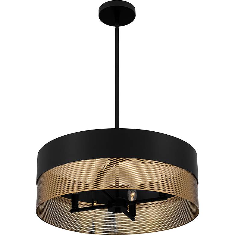 Image 5 Quoizel Alani 20"W Matte Black and Brass Drum Pendant Light more views