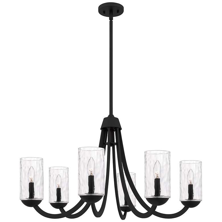 Image 1 Quoizel Allard 32" Wide Matte Black 6-Light Chandelier