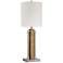 Quoizel Alliance Speckled Silver and Faux Wood Table Lamp