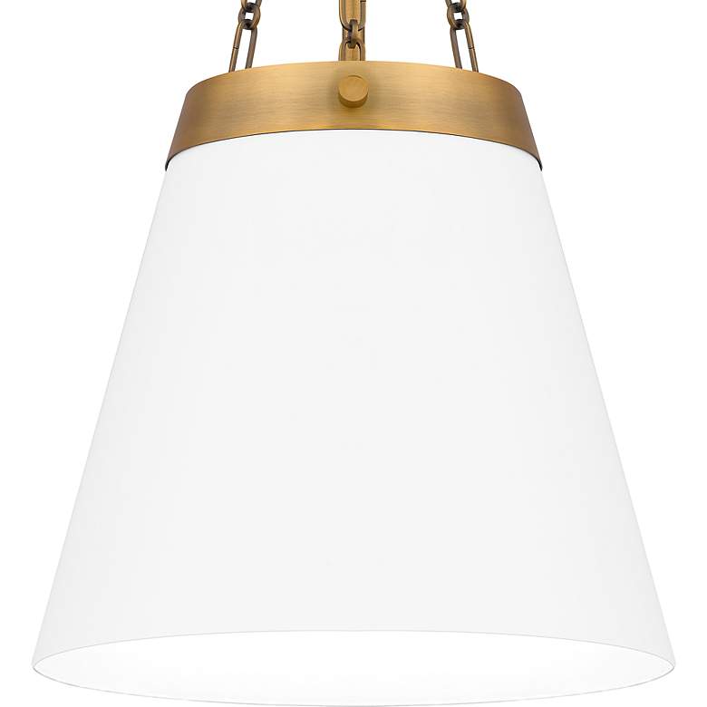 Image 7 Quoizel Alwyn 13 3/4"W Aged Brass and White Pendant Light more views