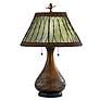 Quoizel Americana 25" Embossed Pine Branch Green Mica Shade Table Lamp