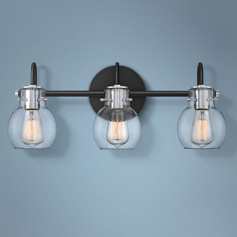 Image 1 Quoizel Andrews 22" Wide Earth Black 3-Light Bath Light
