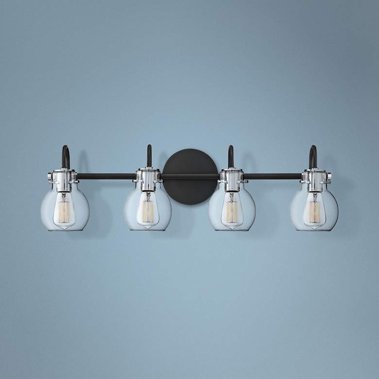 Image 1 Quoizel Andrews 30 1/2" Wide Earth Black 4-Light Bath Light