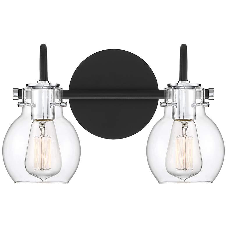 Image 2 Quoizel Andrews 8 3/4 inch High Earth Black 2-Light Wall Sconce