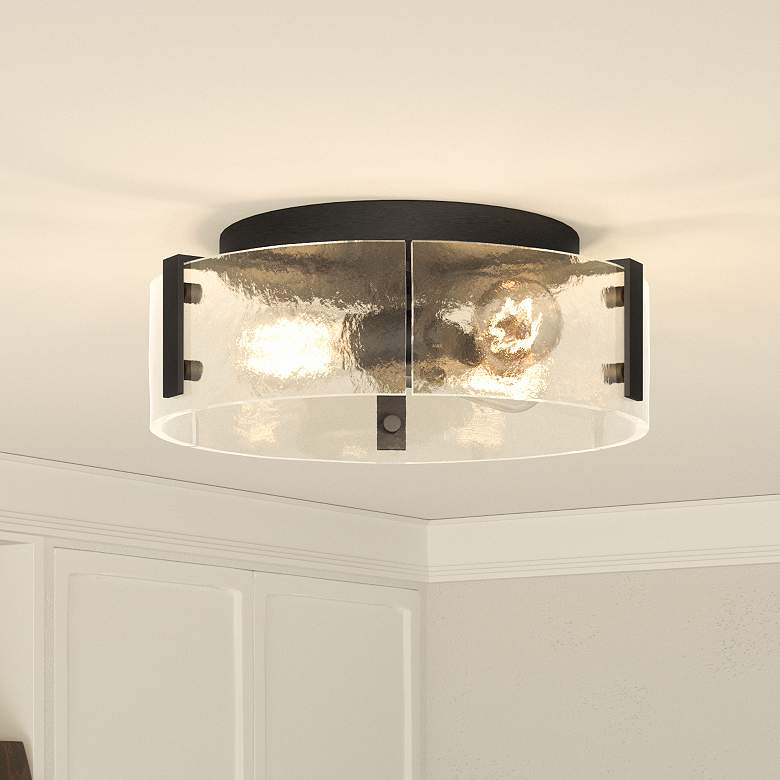 Image 2 Quoizel Angora 15" Wide Matte Black 3-Light Ceiling Light
