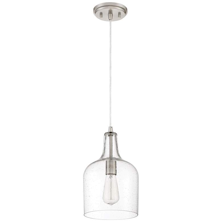 Image 2 Quoizel Anson 8" Wide Brushed Nickel Seeded Glass Mini Pendant more views