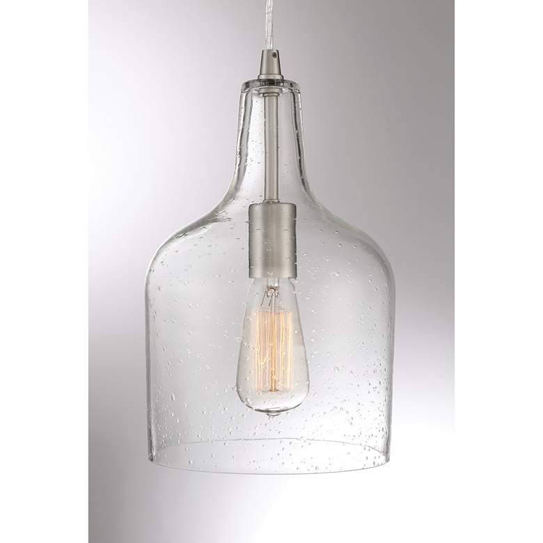 Image 4 Quoizel Anson 8" Wide Brushed Nickel Seeded Glass Mini Pendant more views