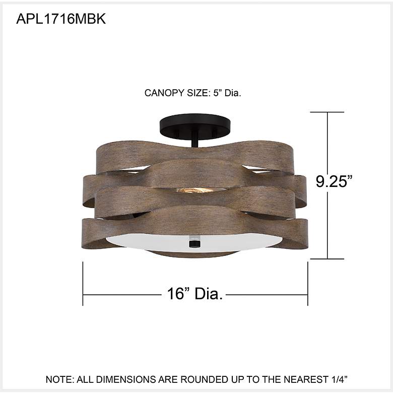 Image 7 Quoizel Appleton 16" Wide Matte Black Ceiling Light more views