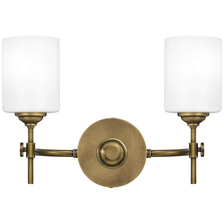 Image 1 Quoizel Aria 10" High Weathered Brass 2-Light Wall Sconce