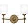 Quoizel Aria 10" High Weathered Brass 2-Light Wall Sconce