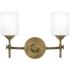Quoizel Aria 10" High Weathered Brass 2-Light Wall Sconce