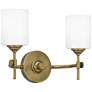Quoizel Aria 10" High Weathered Brass 2-Light Wall Sconce