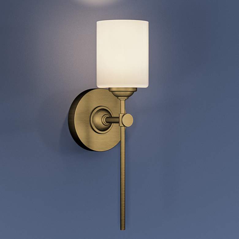 Image 2 Quoizel Aria 16 inch High Weathered Brass Wall Sconce