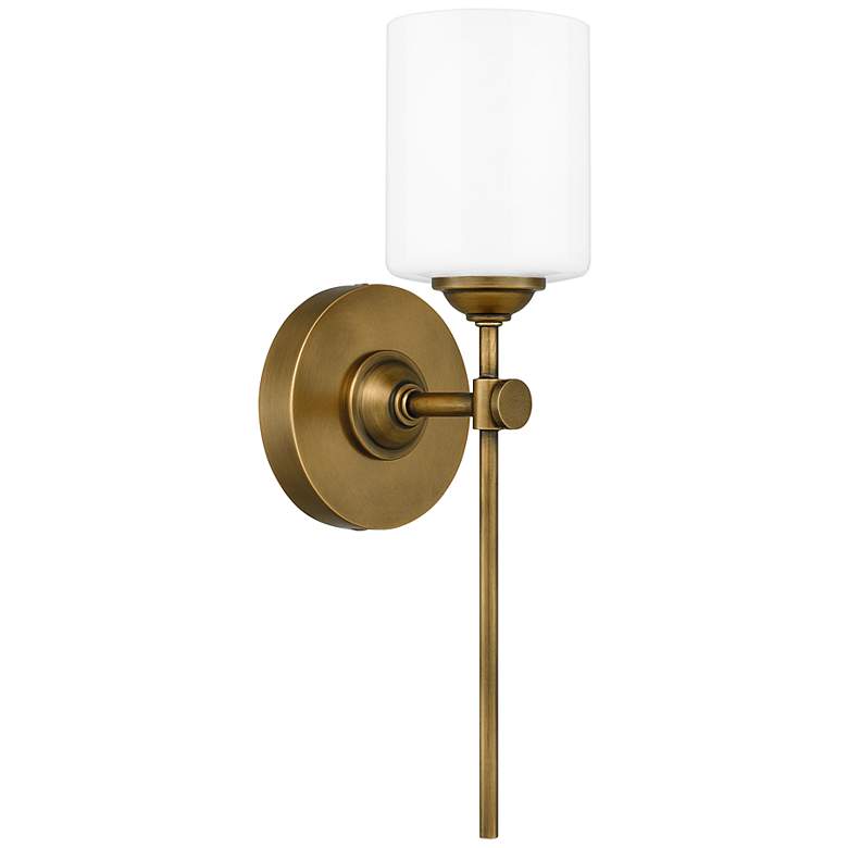 Image 5 Quoizel Aria 16" High Weathered Brass Wall Sconce more views