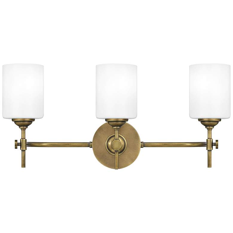 Image 1 Quoizel Aria 22 1/2 inch Wide Weathered Brass 3-Light Bath Light
