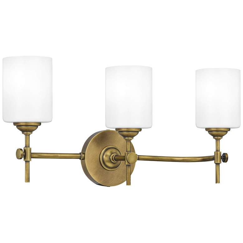 Image 3 Quoizel Aria 22 1/2 inch Wide Weathered Brass 3-Light Bath Light more views
