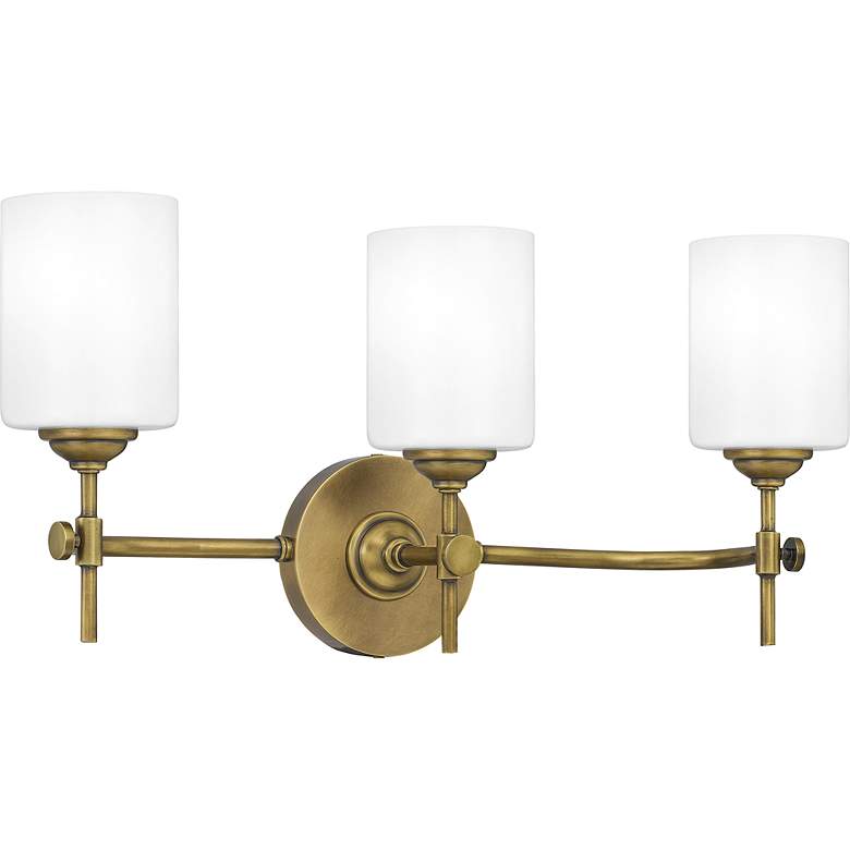 Image 3 Quoizel Aria 22 1/2 inch Wide Weathered Brass 3-Light Bath Light more views