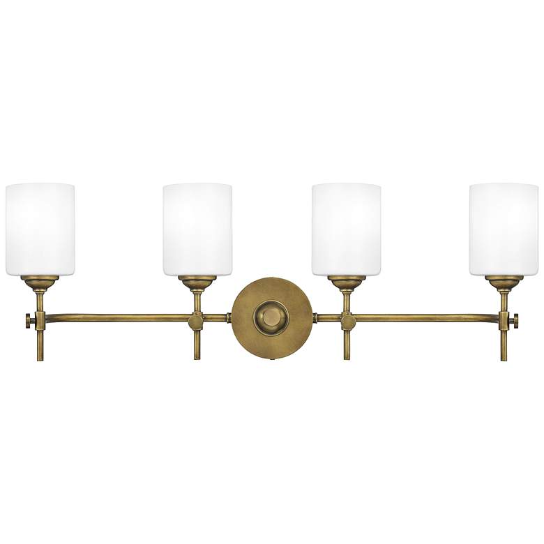 Image 1 Quoizel Aria 31 1/4 inch Wide Weathered Brass 4-Light Bath Light